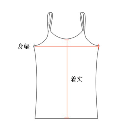 キャミソールサイズガイド