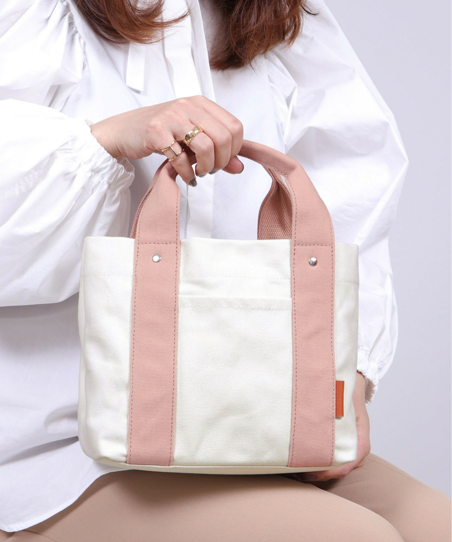 relac]三層式 キャンバス帆布ミニトートバッグ | トートバッグ  