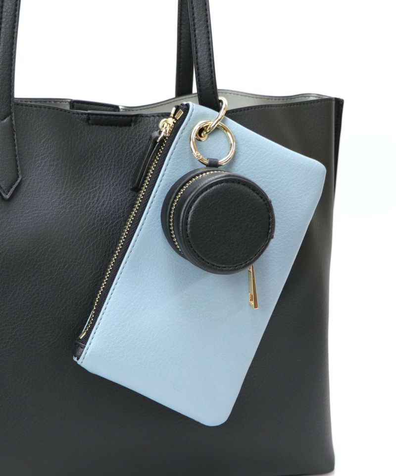 Bermosa]A4サイズ対応 バイカラーポーチ付きトートバッグ | トート