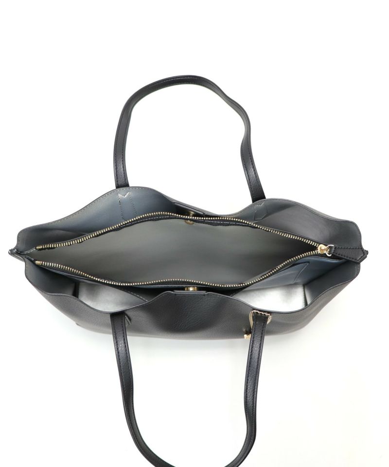 Bermosa]A4サイズ対応 バイカラーポーチ付きトートバッグ | トート