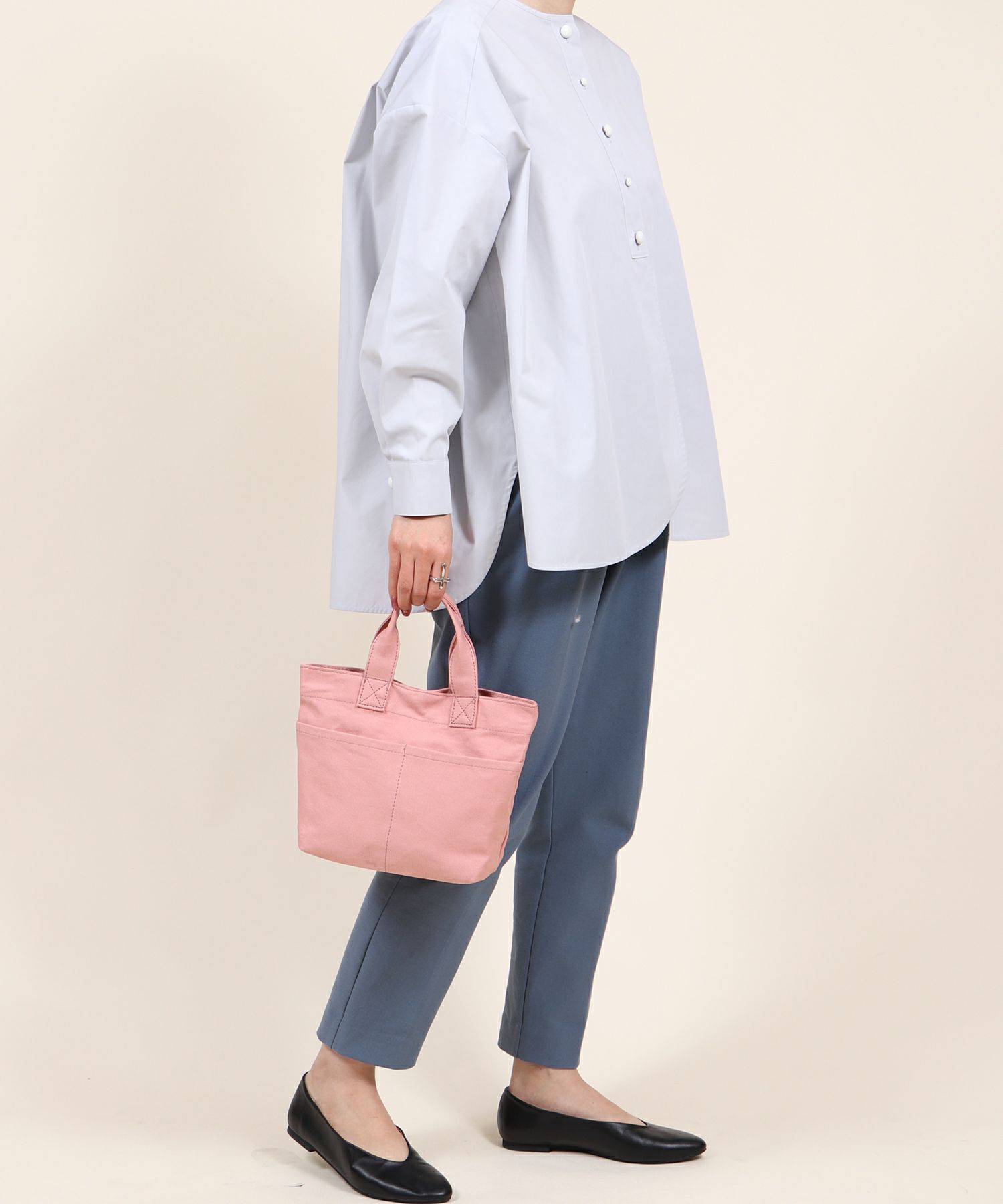 relac]フロントダブルポケット 帆布ミニトートバッグ | トートバッグ