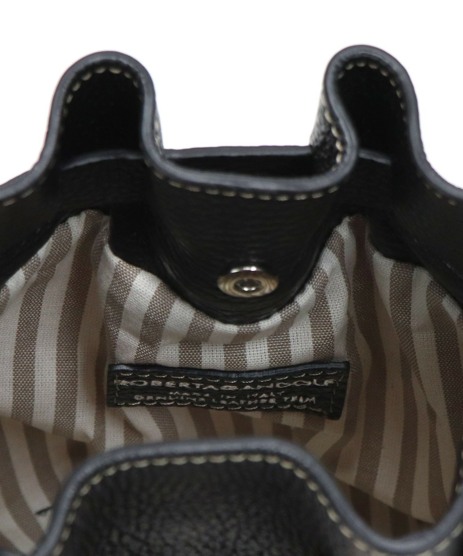 ROBERTA GANDOLFI]イタリア製 カーフスキンコンビかごショルダーバッグ