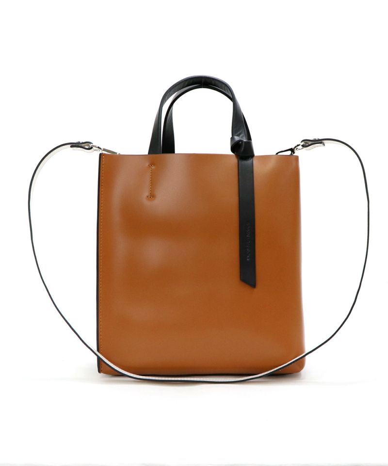 ROBERTA GANDOLFI]イタリア製 カーフスキン2WAYバイカラートートバッグ