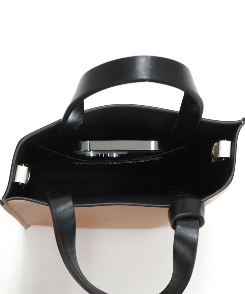 ROBERTA GANDOLFI]イタリア製 カーフスキン2WAYバイカラートートバッグ