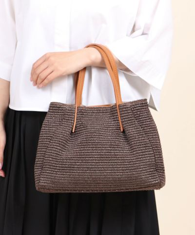 イタリア製 本革ハンドル 2WAYかごバッグ(Small size)
