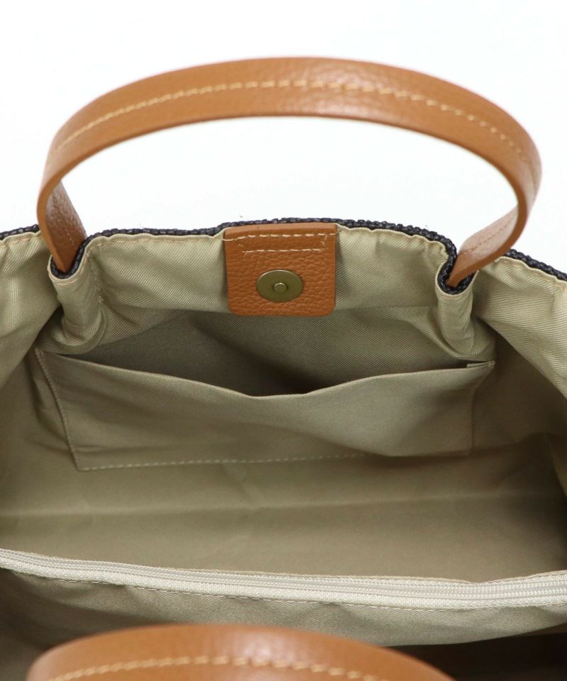 イタリア製 本革ハンドル 2WAYかごバッグ(Large size) | トートバッグ