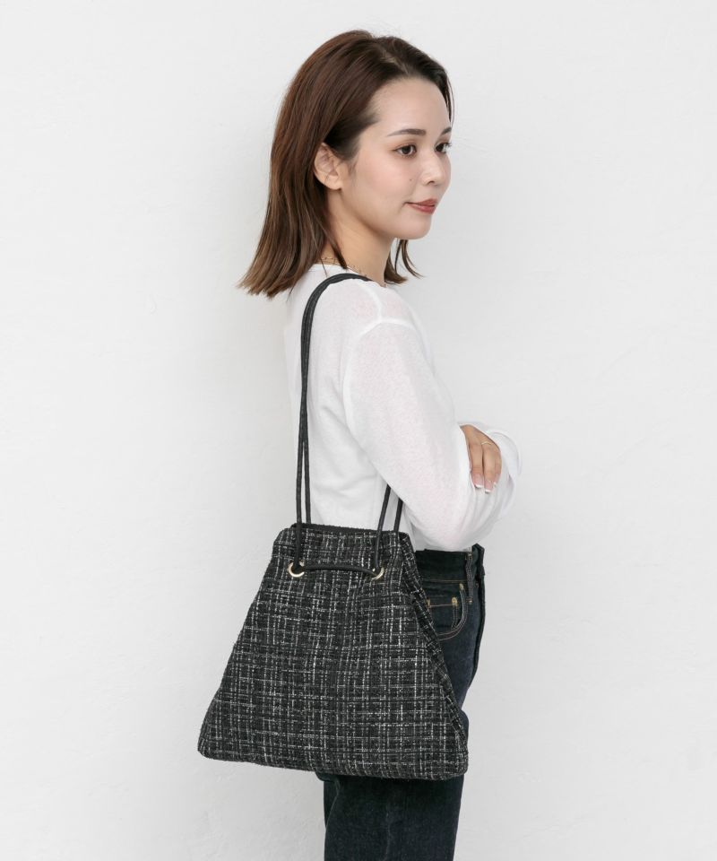 Bermosa]ツイード トライアングル型 巾着バッグ | トートバッグ